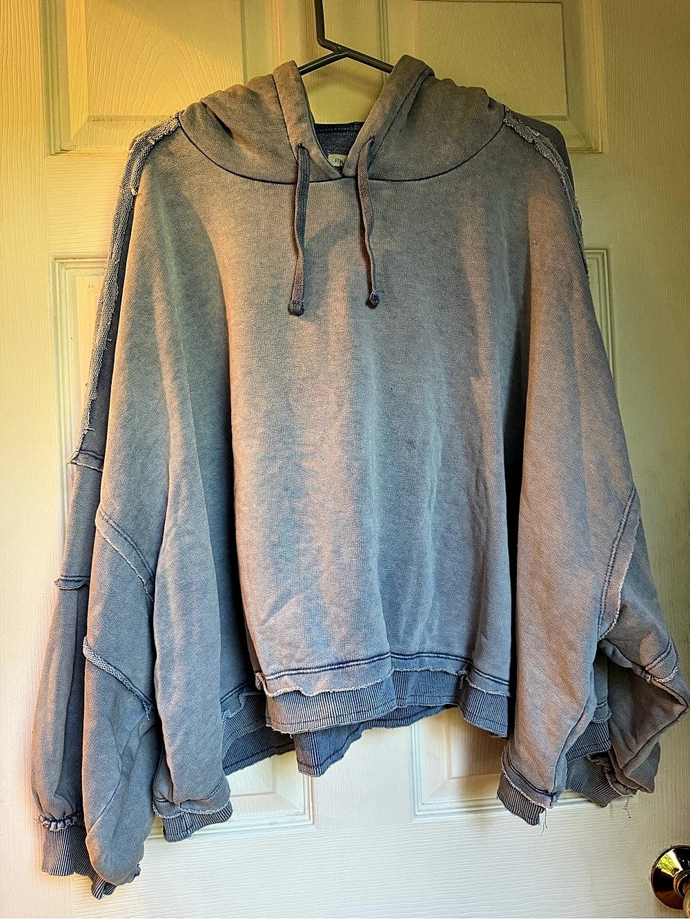 PILCRO Oversized Hooded Top in Blue Size XL